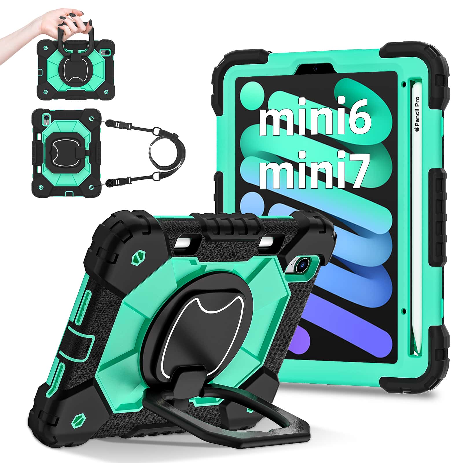 Heavy Duty 360 Full Body Protective Case - Shockproof Case for iPad Mini 6