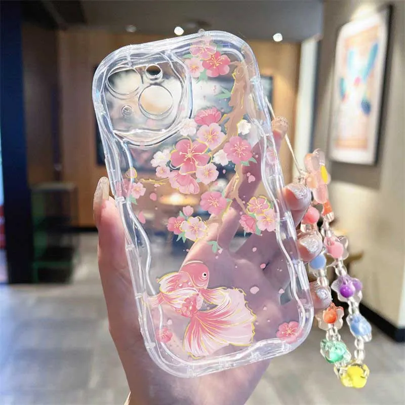 Cute Smile bee Flower Wrist St - Cute Cartoon Wrist Strap Silicone Case ulasan dan harga