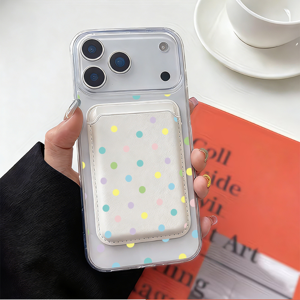 Colorful Polka Dot For Magsafe - Leather Wallet Card Holder Phone Cover ulasan dan harga