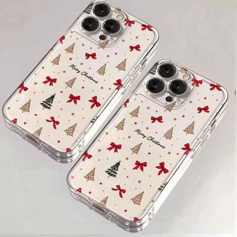 Red Bow Christmas Clear Shockp - Clear Shockproof Bumper Case ulasan dan harga
