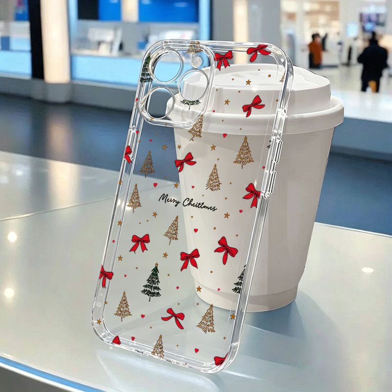 Red Bow Christmas Clear Shockp - Clear Shockproof Bumper Case ulasan dan harga