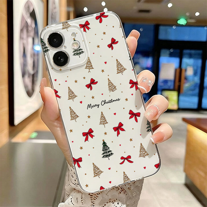 Red Bow Christmas Clear Shockp - Clear Shockproof Bumper Case ulasan dan harga