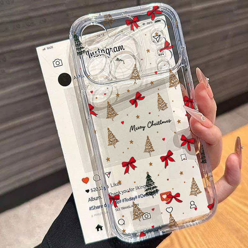 Red Bow Christmas Clear Shockp - Clear Shockproof Bumper Case ulasan dan harga